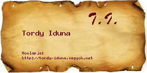 Tordy Iduna névjegykártya